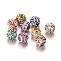 Cubic Zirconia European Beads