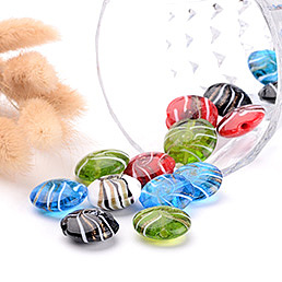 Gold Sand Lampwork Beads