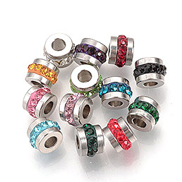 Stainless Steel Rhinestone Beads