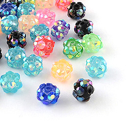 Resin Rhinestone Beads
