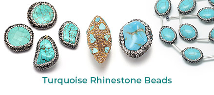 Turquoise Rhinestone Beads