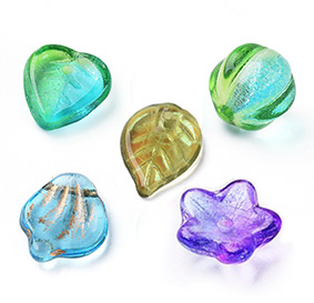 Czech Electroplate  Glass Beads
