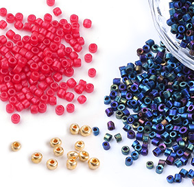 Electroplate Seed & Bugle  Beads